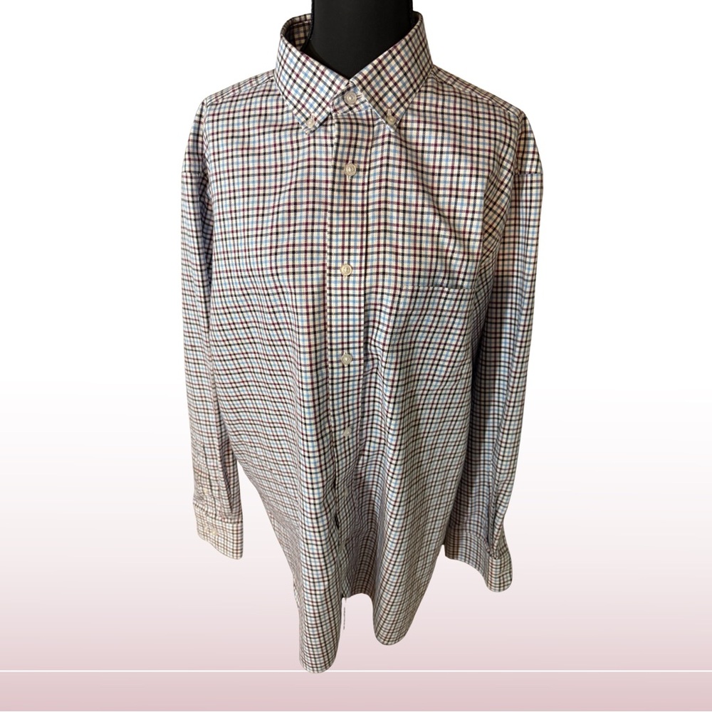 Daniel Cremieux Men's Red and Blue Checkered Shirt